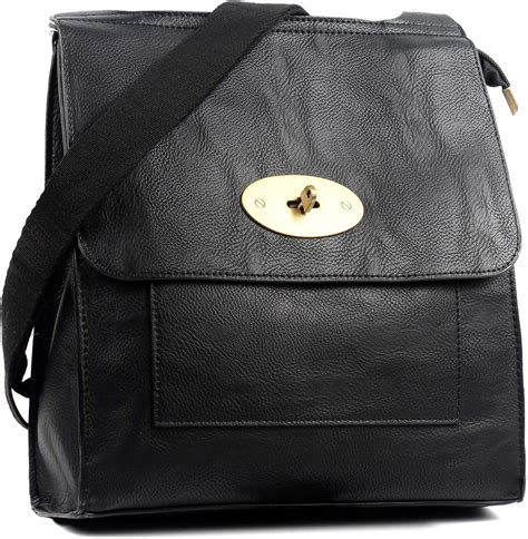 Black Leather Cross Body Bag 